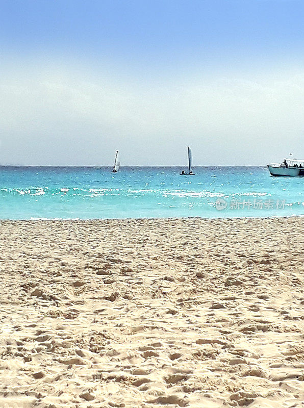 美丽的加勒比海海滩，美丽的卡门。Mayan Riviera, Quintana Roo，尤卡坦，墨西哥。